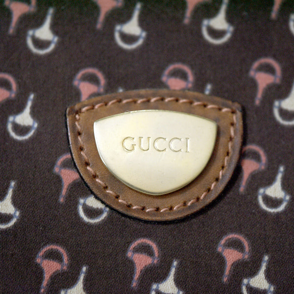 OLD Gucci 逆三角形ビット柄クラッチバッグ（茶・大） – Vintage Shop