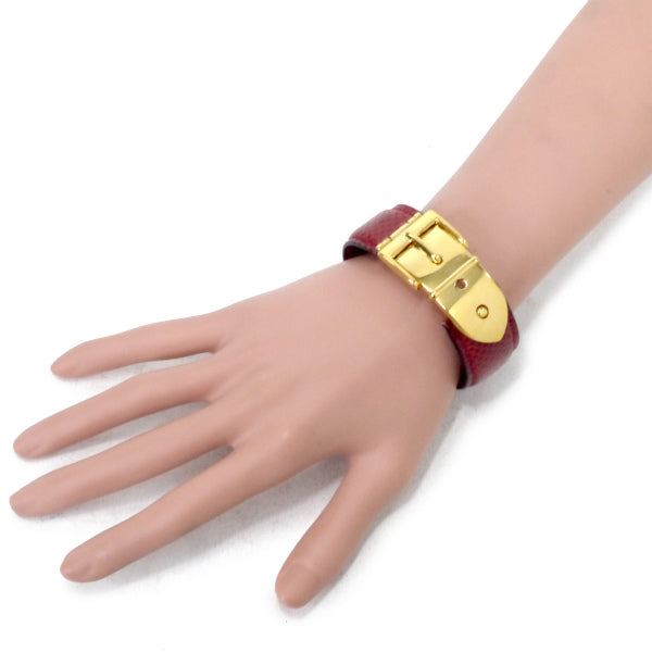 OLD Gucci ベルトモチーフ リザードレザーバングル （赤） – Vintage