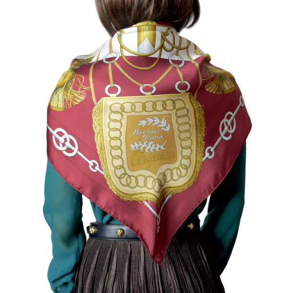 HERMES 大判カレ90スカーフ Cliquetis（赤系/カチカチ・剣） – Vintage