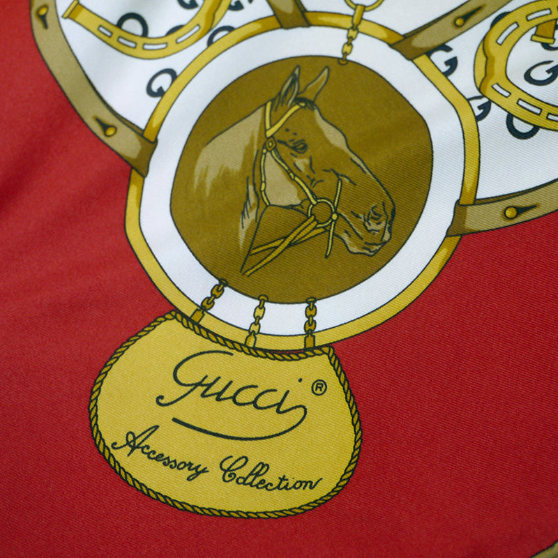 OLD Gucci 80sシルクスカーフ（赤/ホースシュー柄） – Vintage Shop Rococo