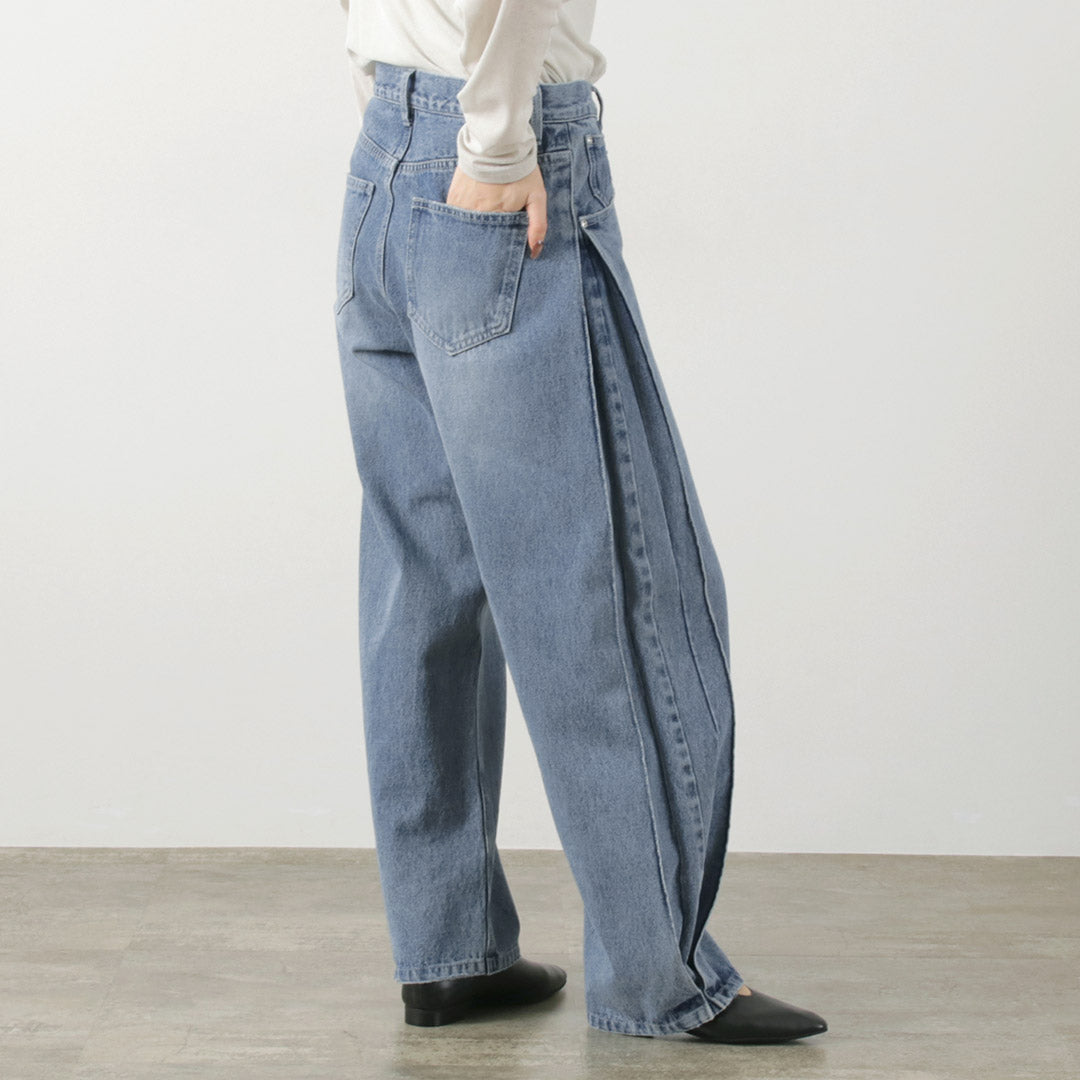 YENN（イェン） サイドプリーツ デニムパンツ / レディース ボトムス