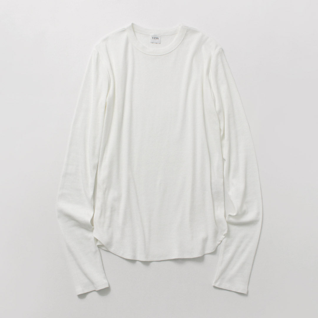 YENN（イェン） コットン リブ ロングスリーブ Tシャツ / レディース