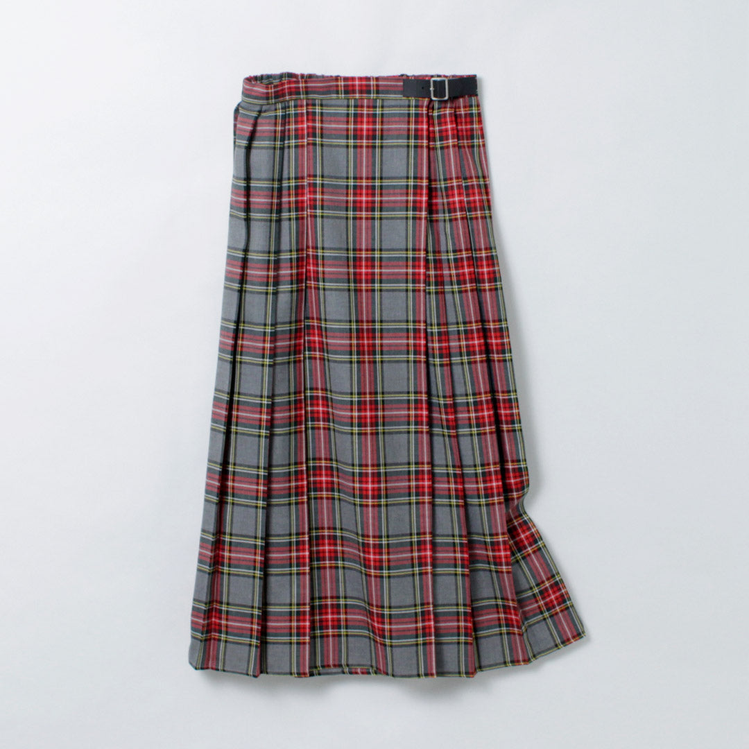 MIDIUMI（ミディウミ） ラップ プリーツ スカート / タータンチェック