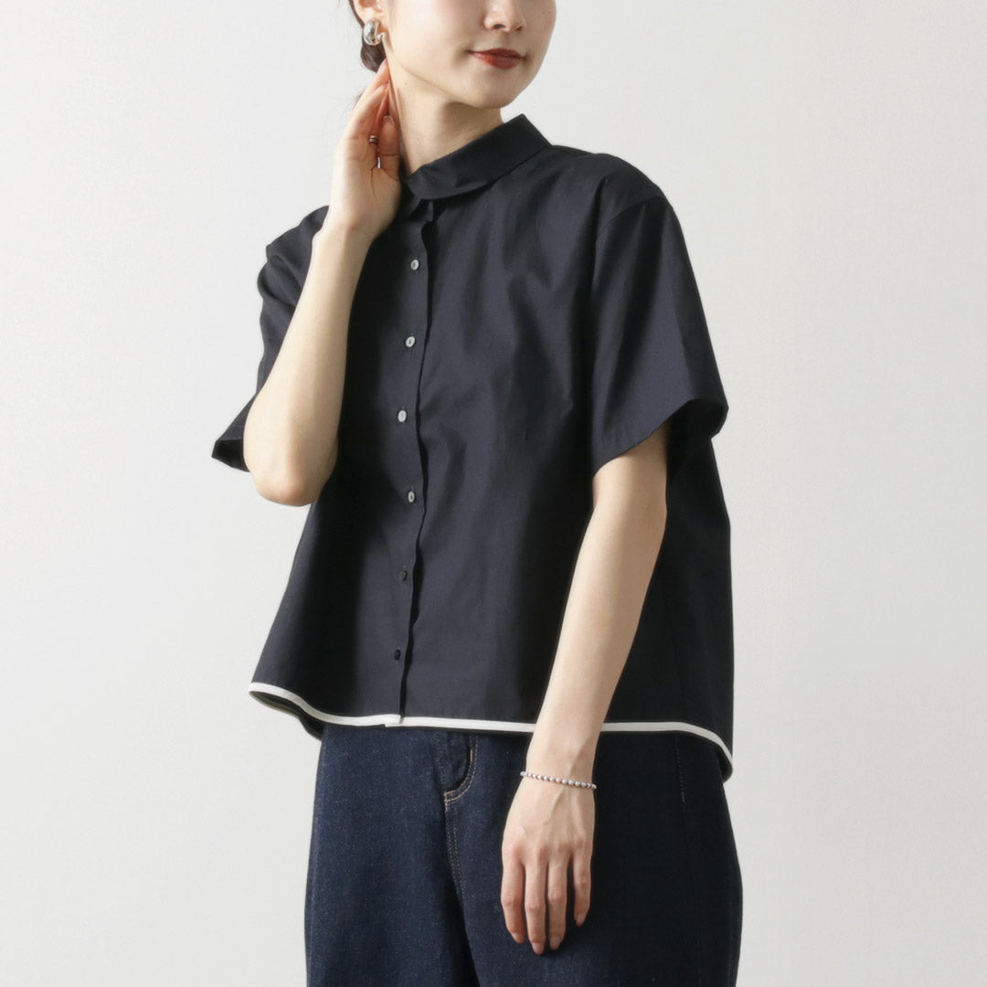 mizuiro ind（ミズイロインド） ラウンドカラー バイカラー ヘムライン