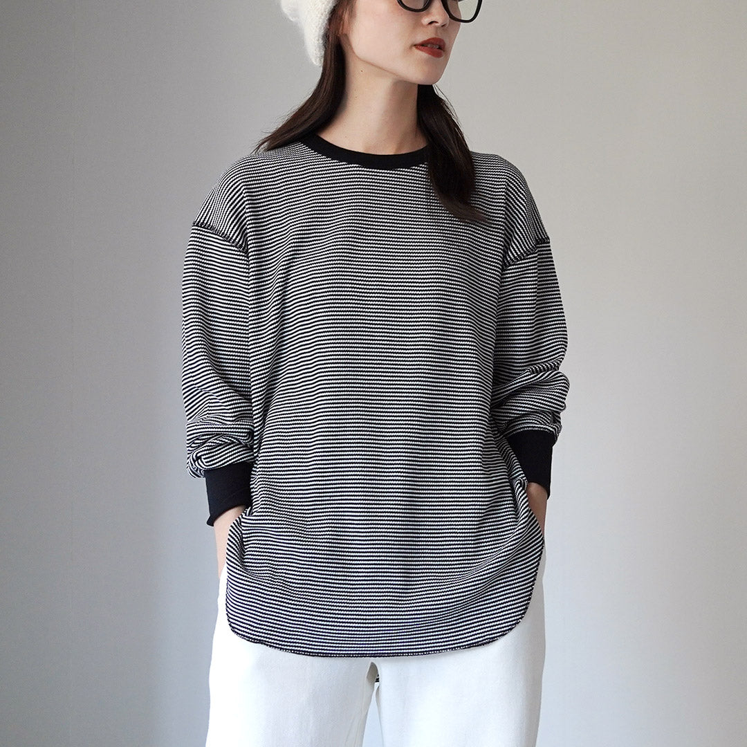 HEALTHKNIT（ヘルスニット） ベーシックワッフル ラウンドヘム クルー