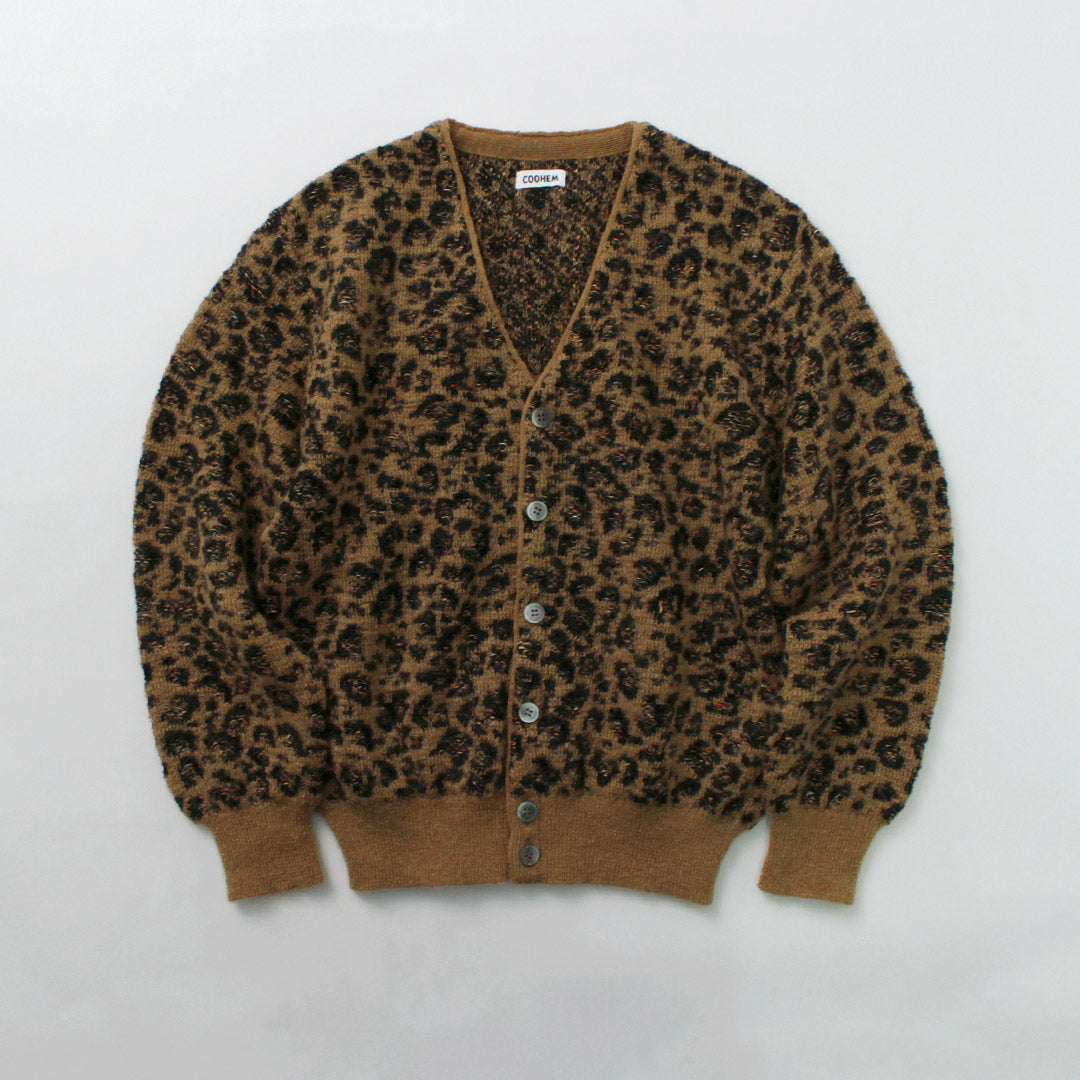 COOHEM（コーヘン） モヘア レオパード ジャガードカーディガン