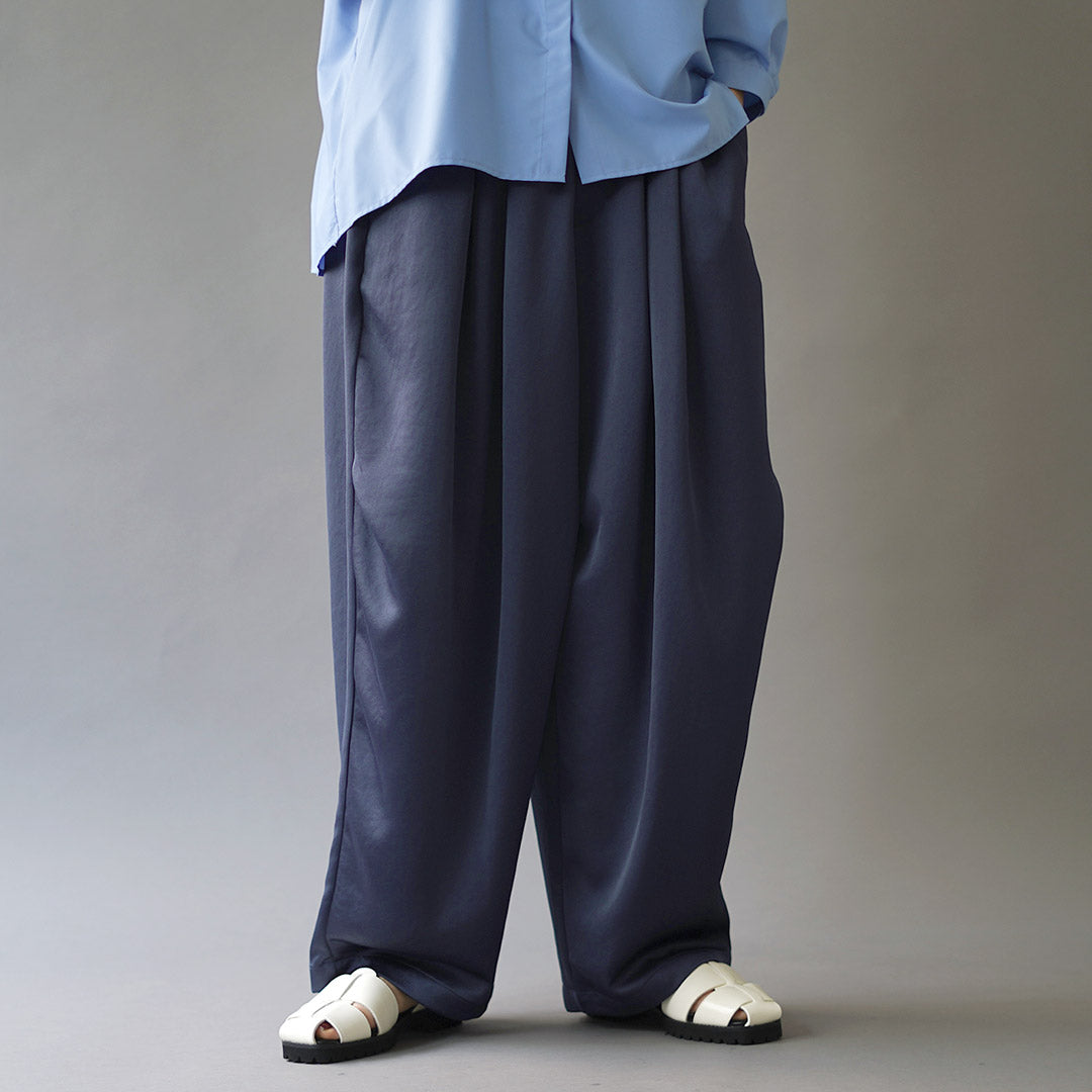 mizuiro ind（ミズイロインド） サテン ワイドカーゴパンツ / ワイド