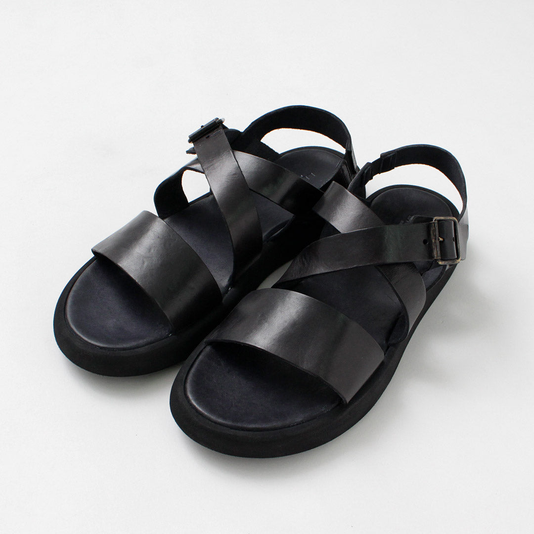 BRADOR（ブラドール） メンズ クロスストラップ レザーサンダル