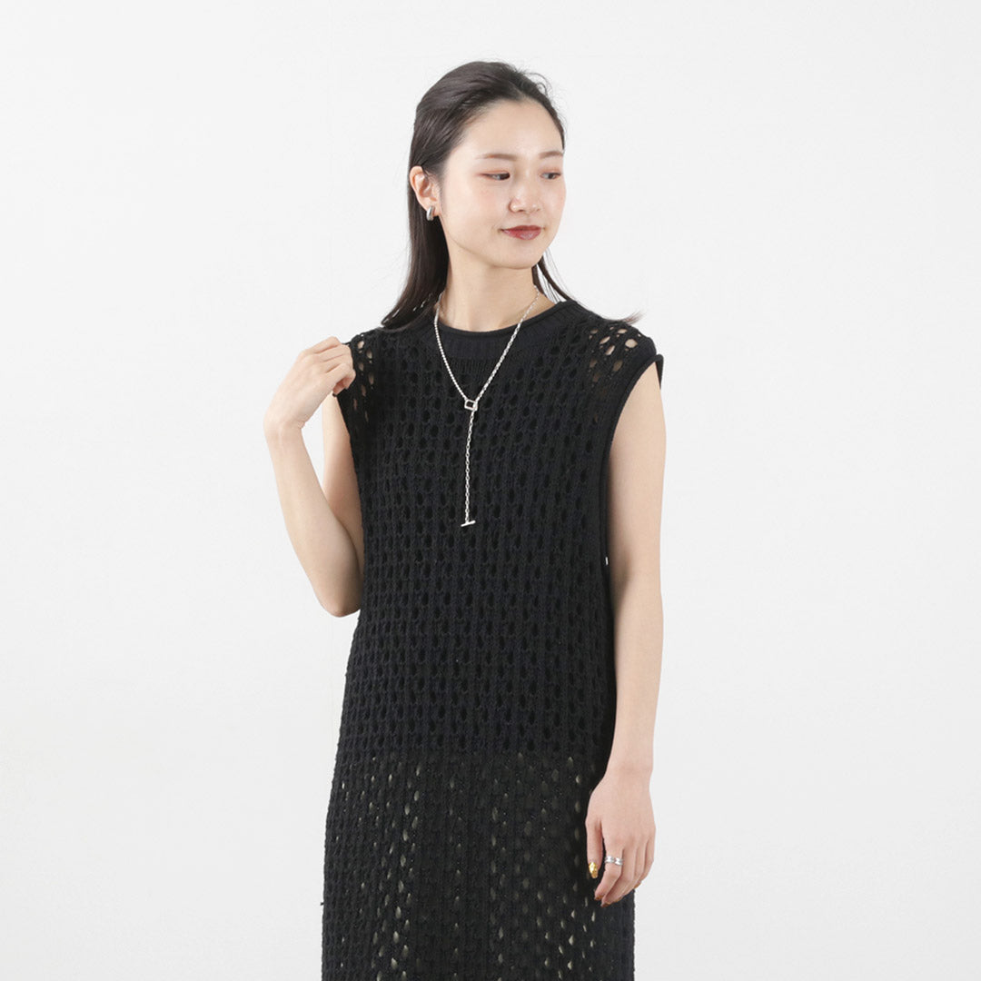 50％OFF】MIDIUMISOLID（ミディウミソリッド） メッシュ ノースリーブ