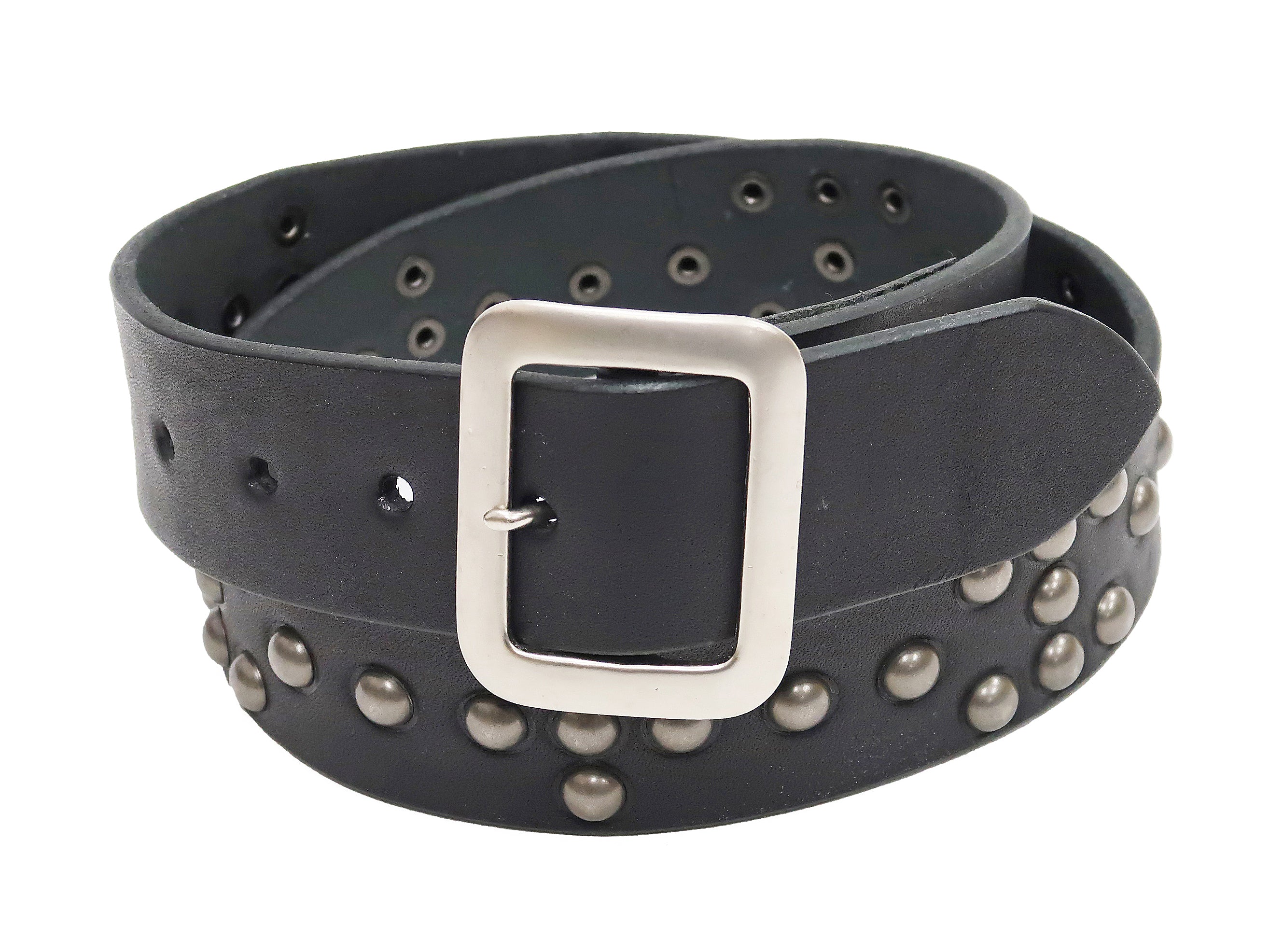 Sugar Cane Studded Belt Men's Ccasual 40mm Wide/4mm Thick Cowhide