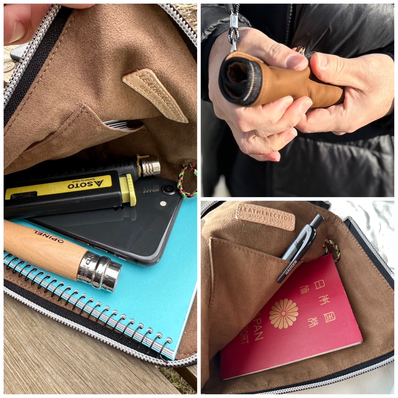 天然エゾ鹿革のスマホショルダーポーチ - ROKUBO( ロクボー ) 北海道