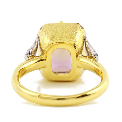 限定1本】アメトリン×ローズカットダイヤモンド リングK18YG×PT900