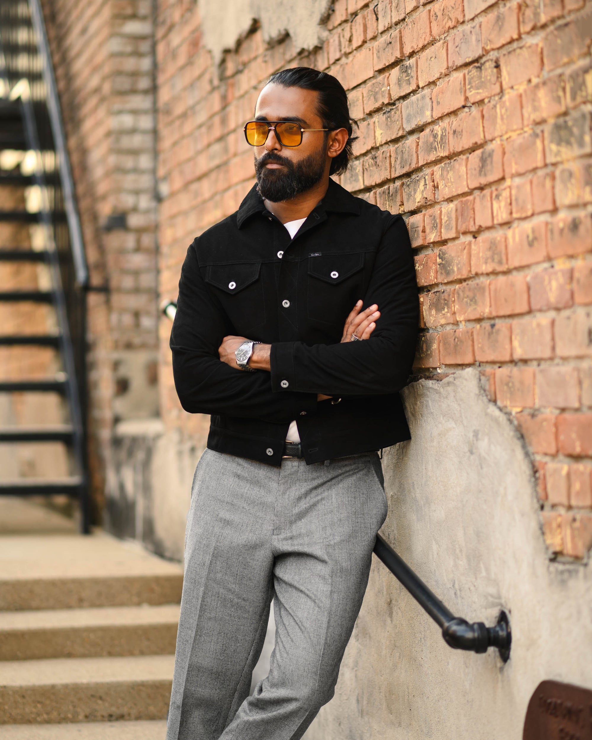 Southern Gents Genuine Suede Trucker Jacket - Black – Southern Gents