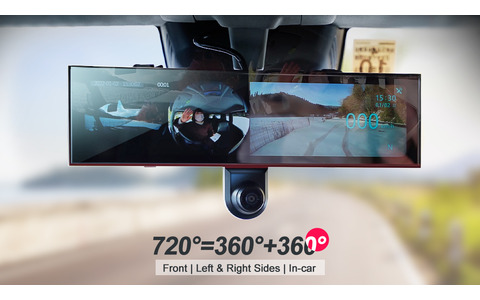 クラファンでも大人気 世界初の720度ミラー型ドラレコ「AKY-V720S」が