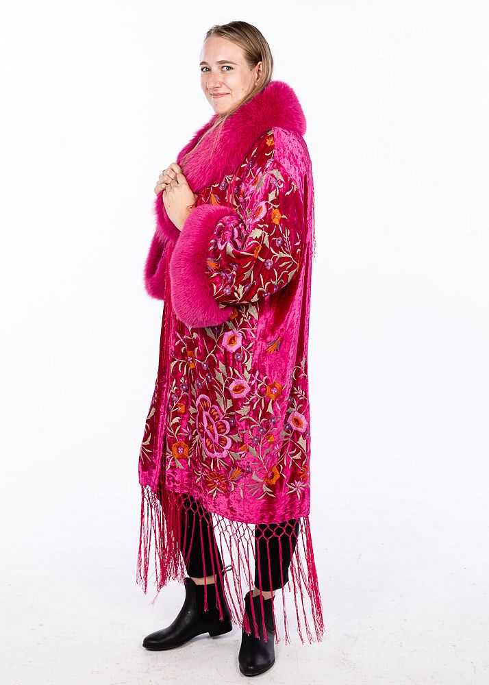 Adrienne Landau Pink Velvet and Fox Jacket sold at auction on 27th