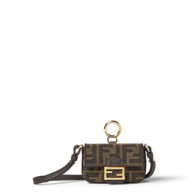 Nano Baguette Charm Fabric Brown | Fendi