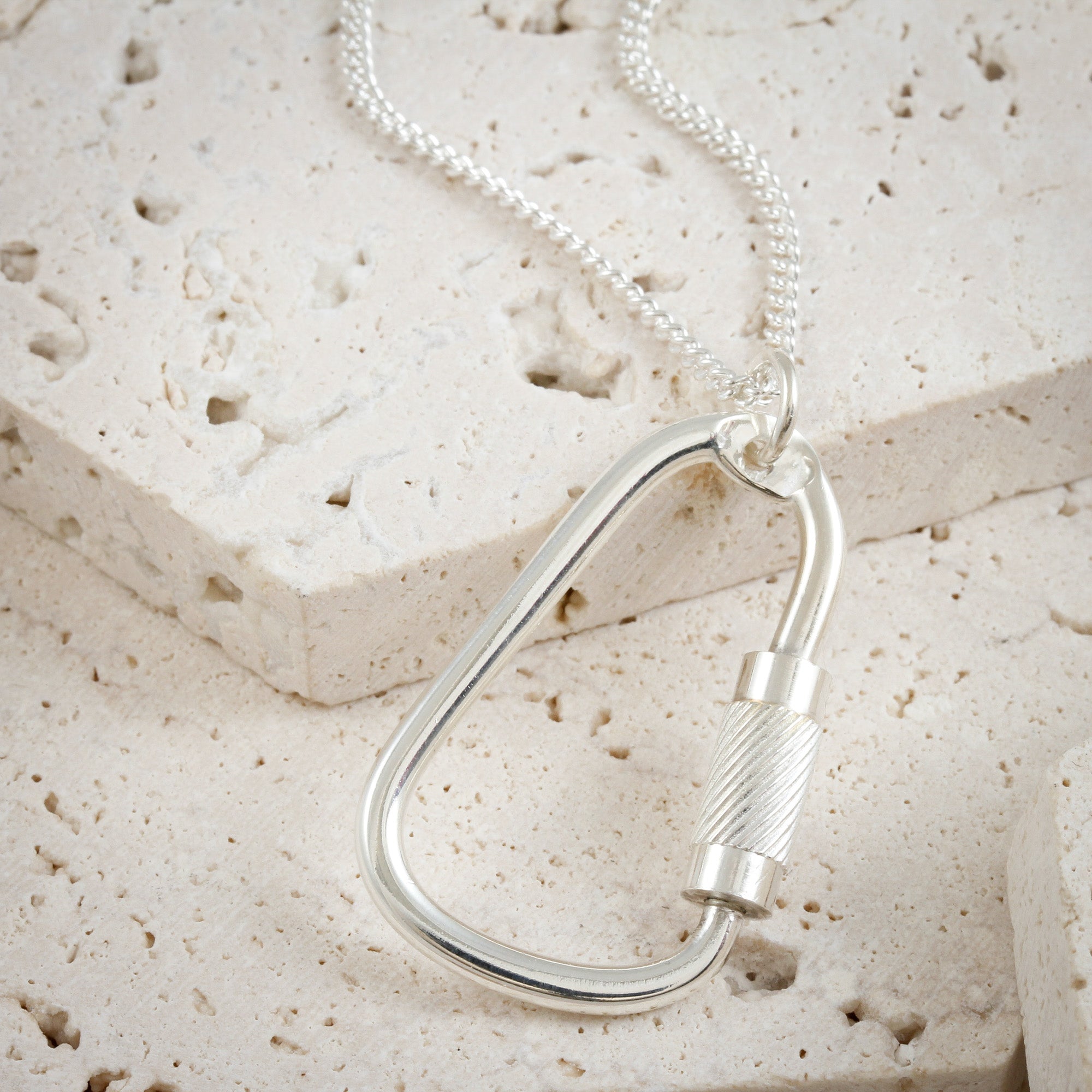 Climbing Carabiner Silver Necklace – Scarlett Jewellery