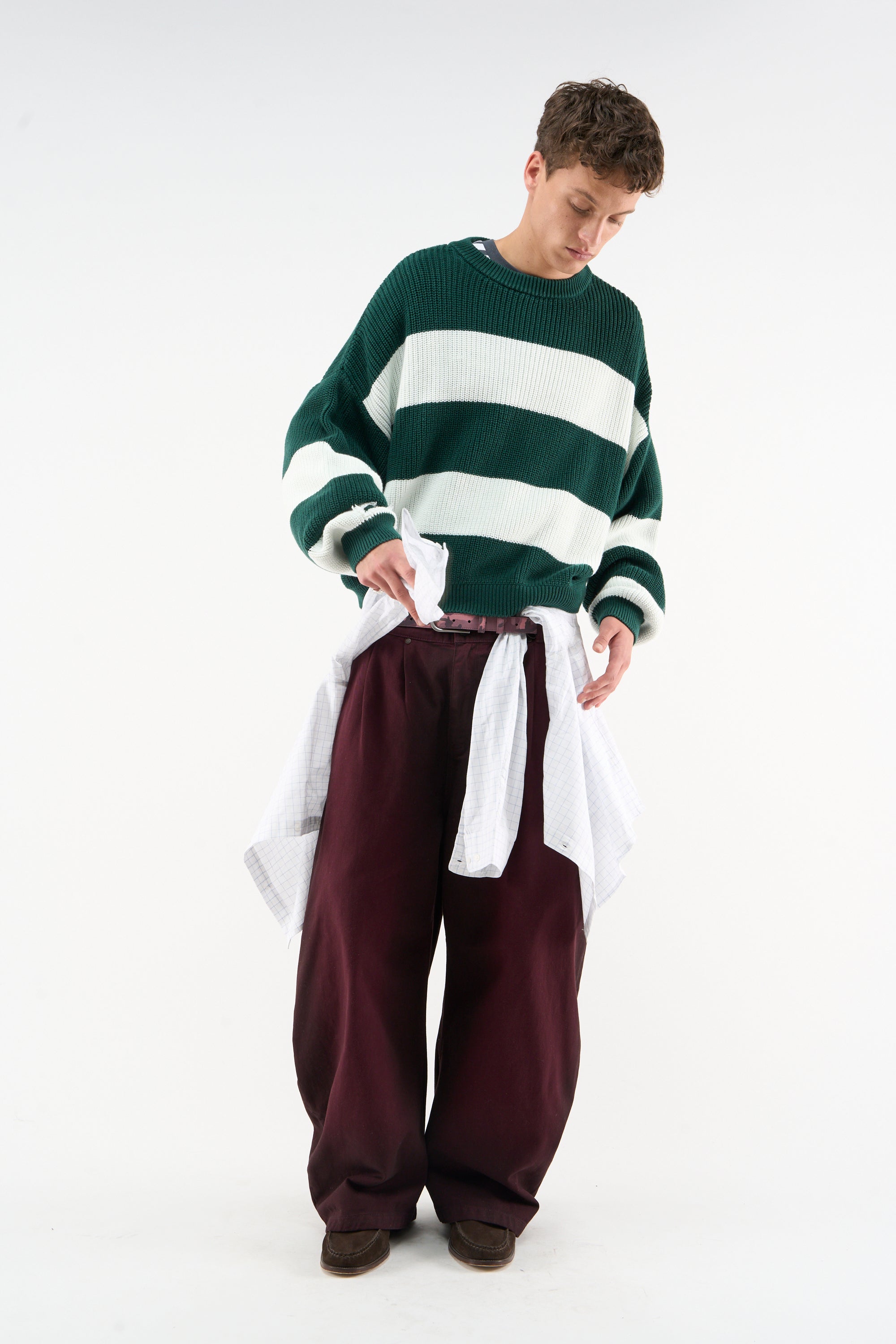 Hole Green & White Knit – Scuffers