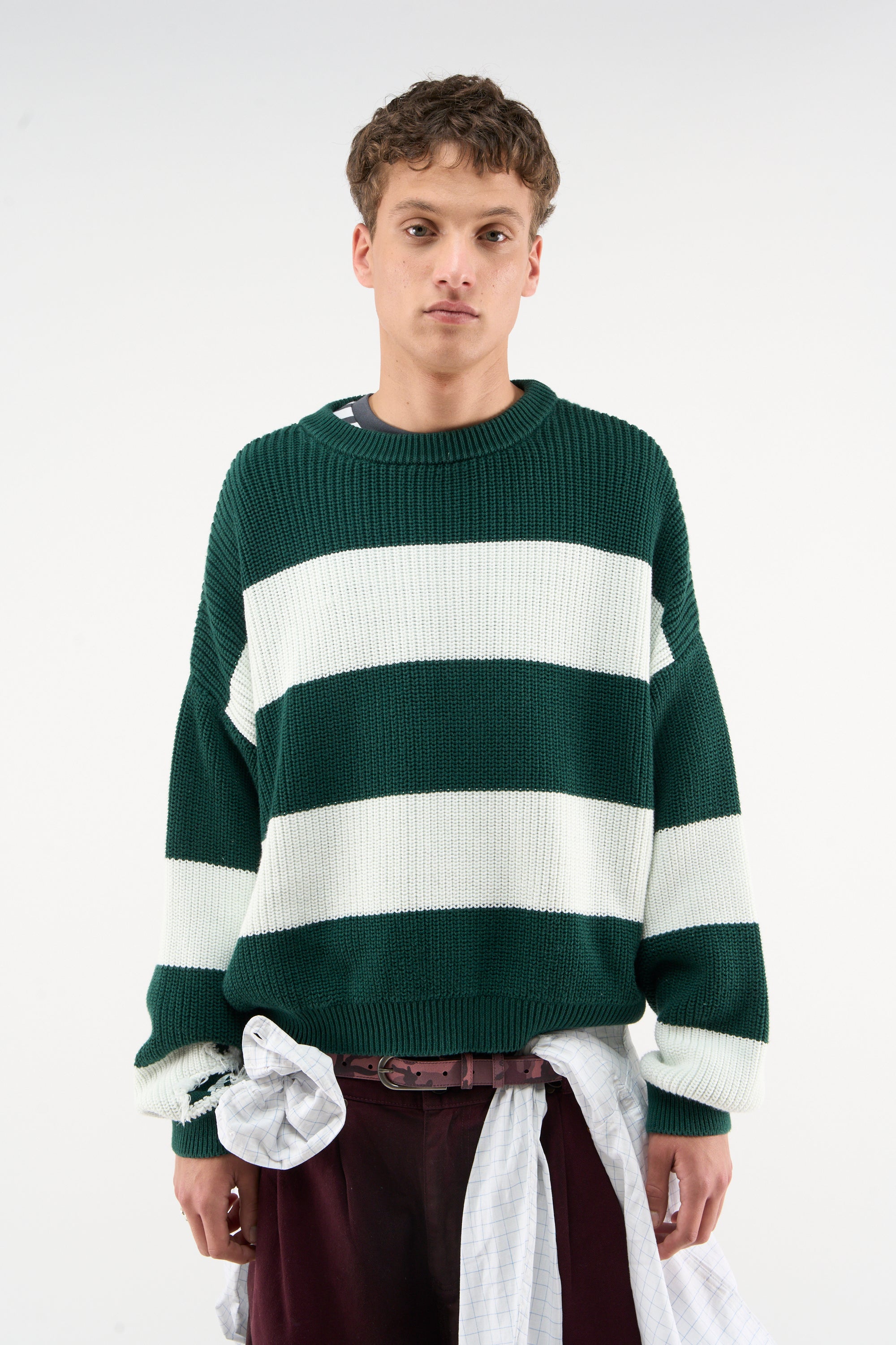 Hole Green & White Knit – Scuffers