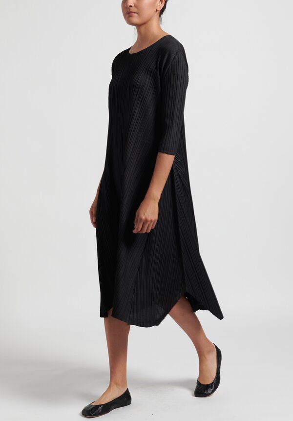 Issey Miyake Pleats Please Mellow Pleats Dress in Black | Santa Fe