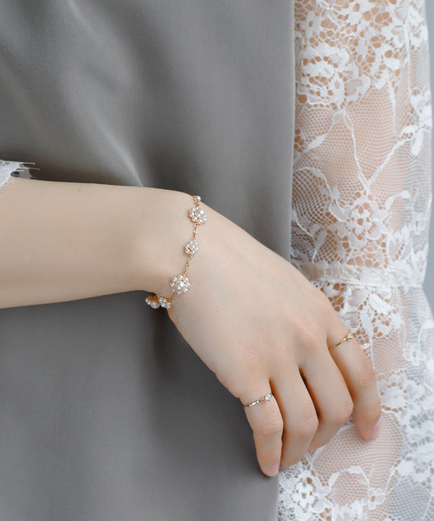 ANEMONE】パールフラワーブレスレット｜アネモネ・シエナロゼ