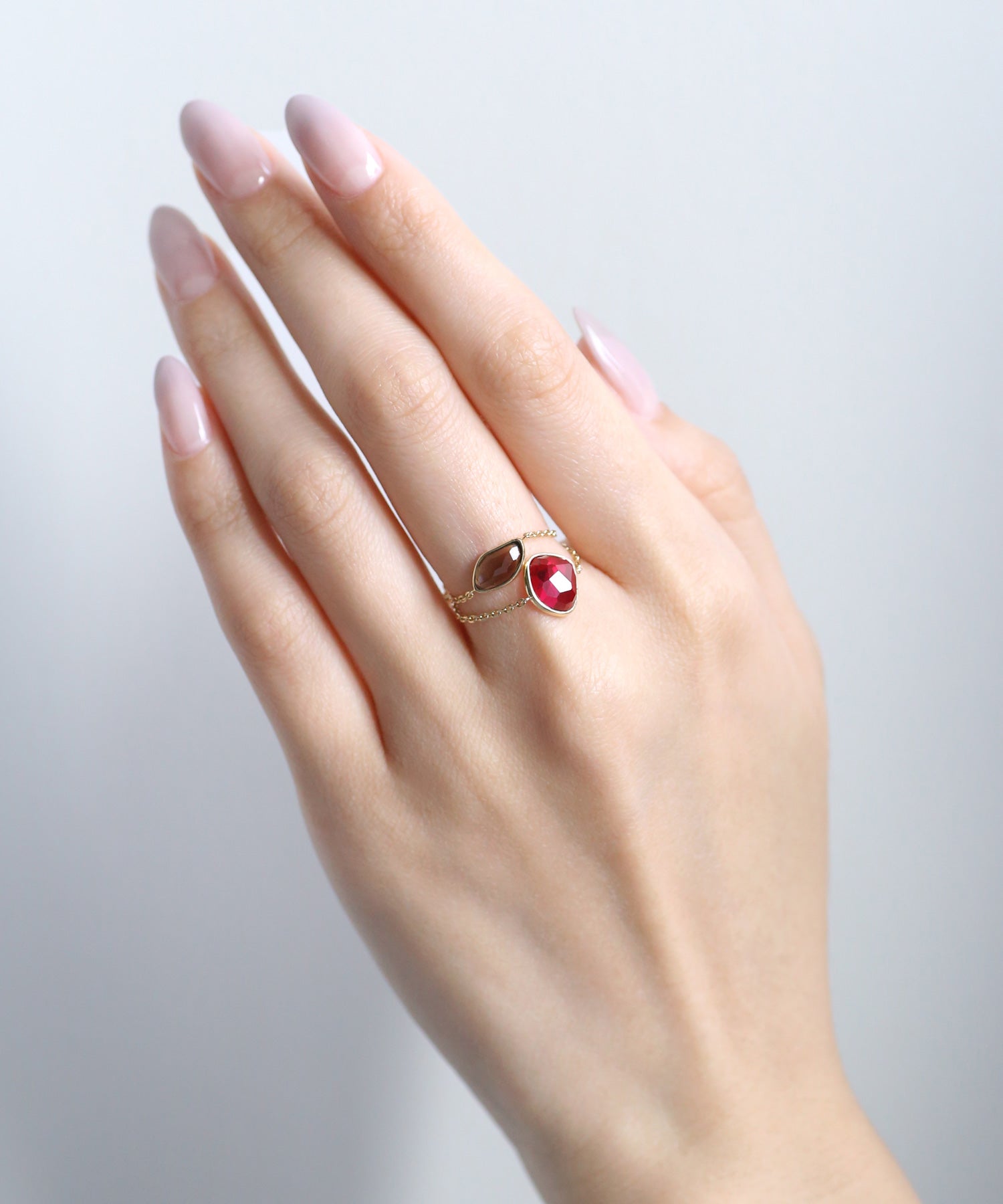 SIENA ROSE】GEMSTONE・チェーンリング[シンセティックルビー]｜SANPO