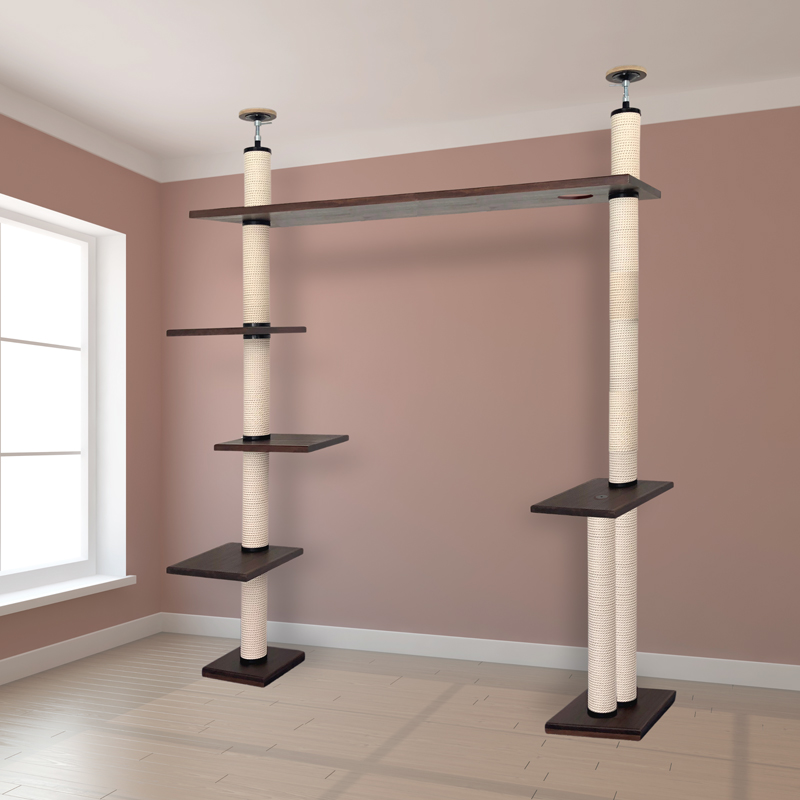 CT◇日本国産 家具調キャットタワー ガリッコブリッジタワーLB 【大型2