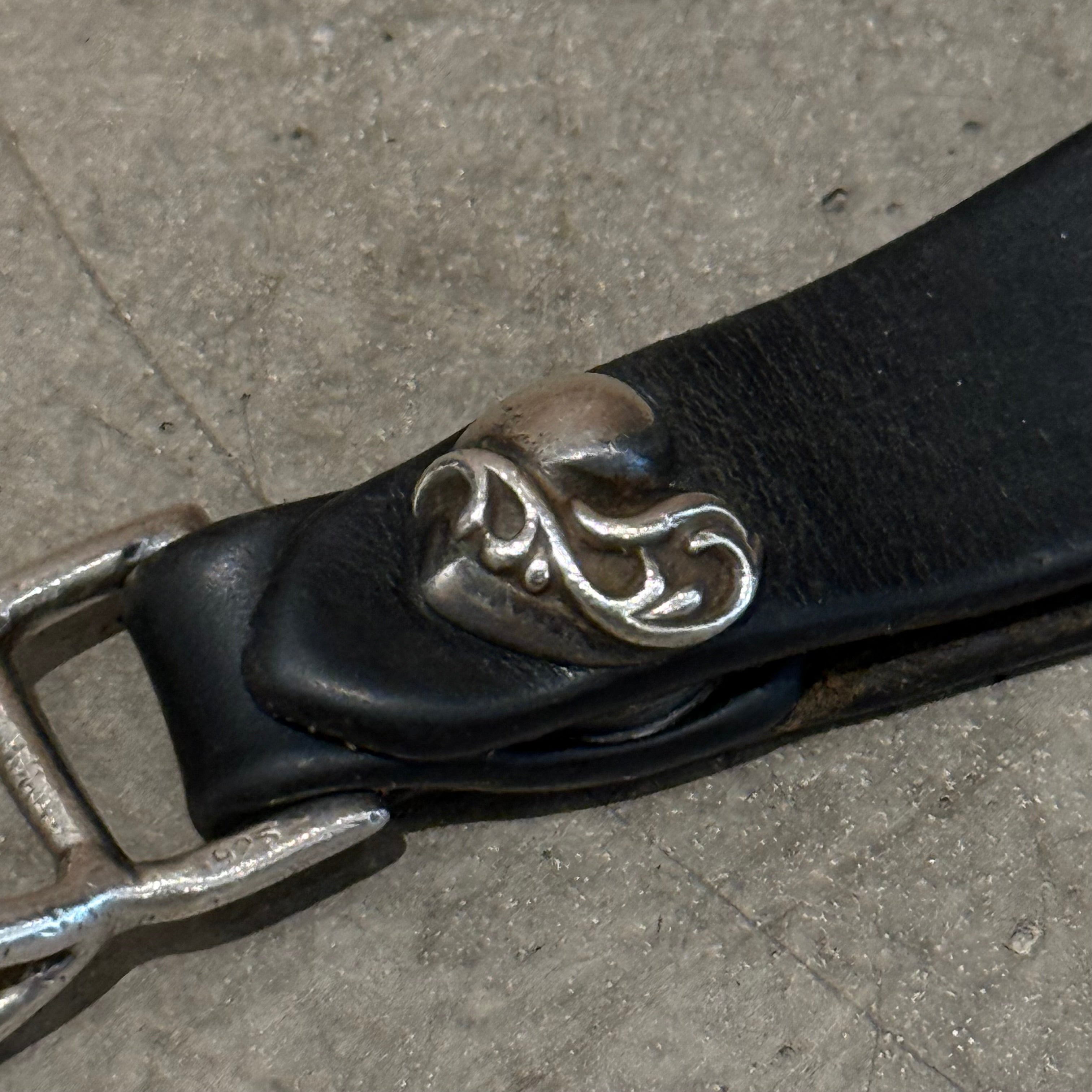 CHROME HEARTS LEATHER HEART BELT LOOP 'BLACK/SILVER' – Sadō Room
