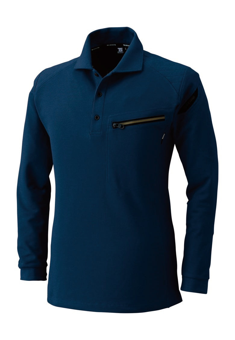 TS DESIGN 5105 藤和 交織鹿の子 男女ユニセックス 肩刺し子仕様・長袖