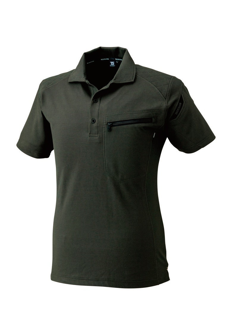 TS DESIGN 51055 藤和 交織鹿の子 肩刺し子仕様 半袖ポロシャツ【春夏