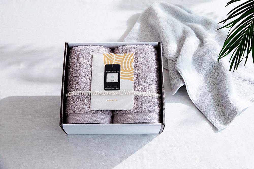 sara-la「礼-rei-」バスタオル2枚 フェイスタオル2枚セット 奇跡の綿花