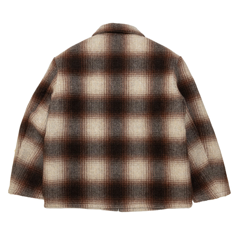 OMBRE CHECK WOOLJACKET / BROWN – SC WEB STORE