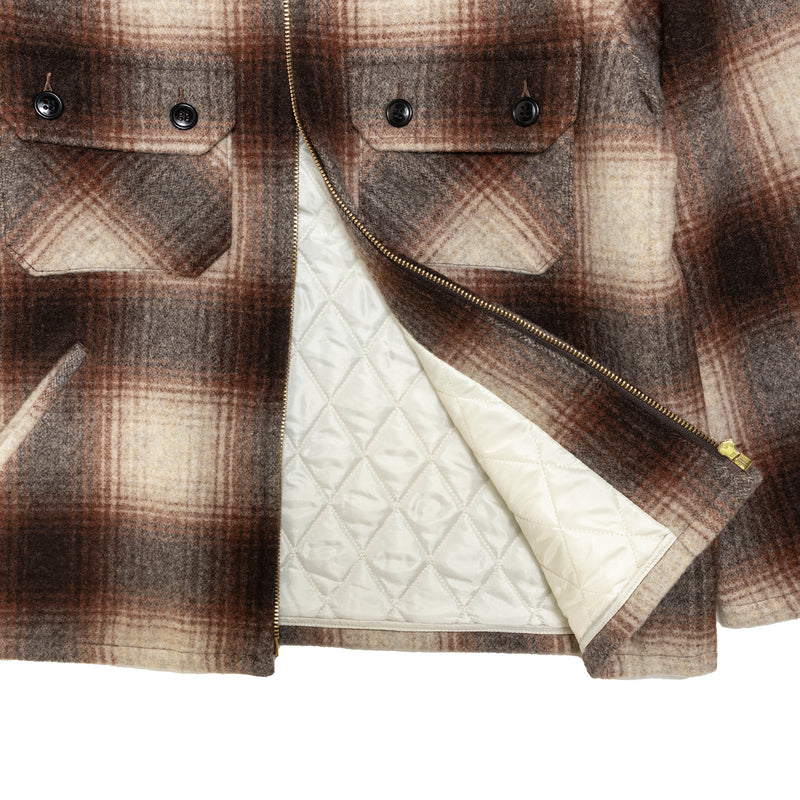 OMBRE CHECK WOOLJACKET / BROWN – SC WEB STORE