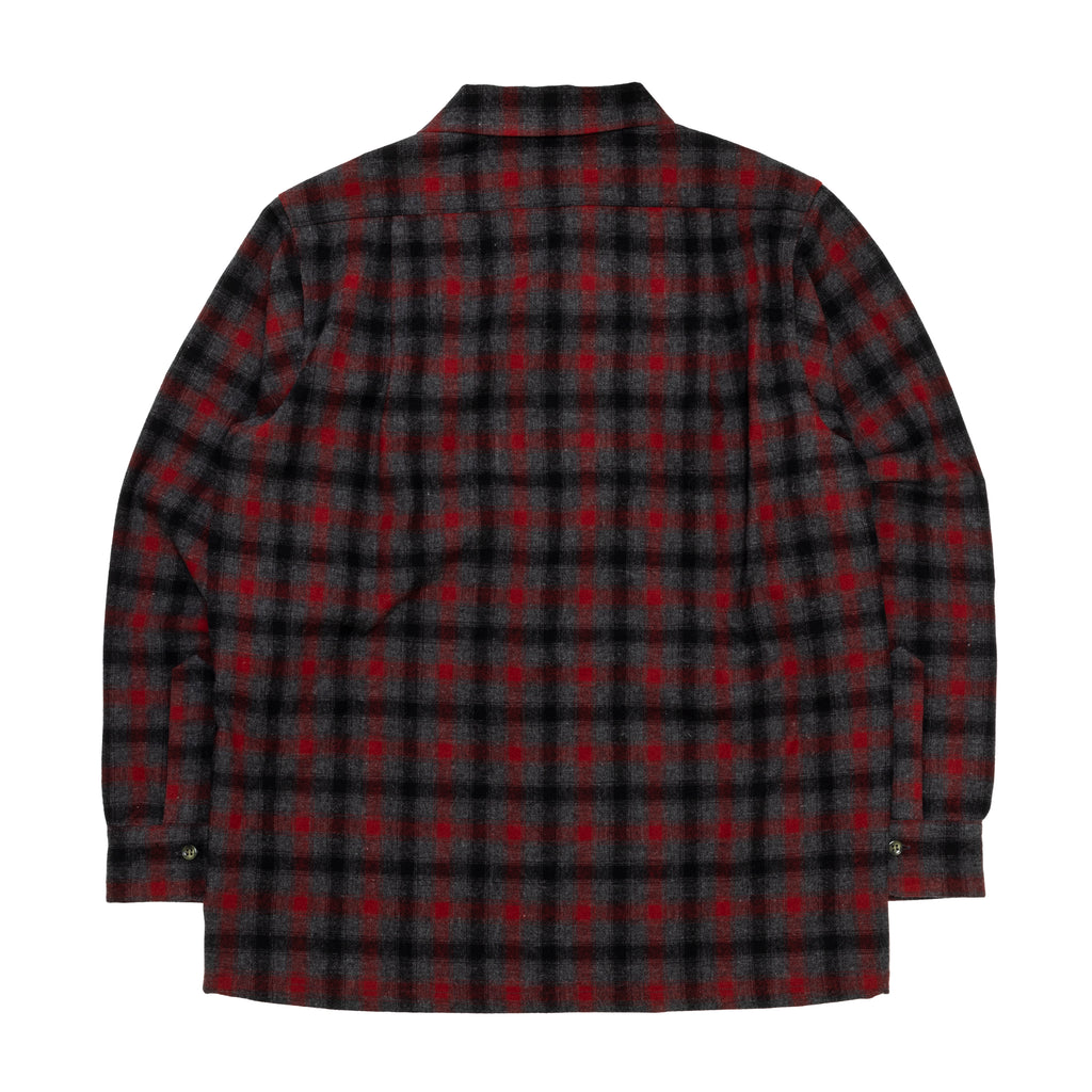WOOL CHECK SHIRT / TOPGRAY×RED – SC WEB STORE