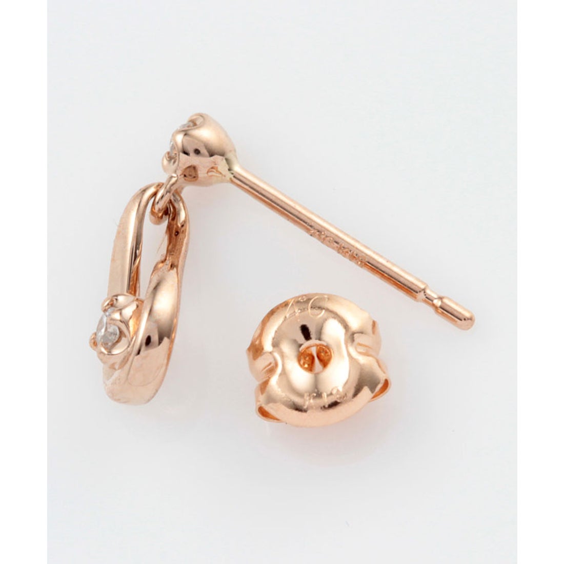 ヨンドシー 4℃ K18ピンクゴールドしずくダイヤモンドピアス （ピンク