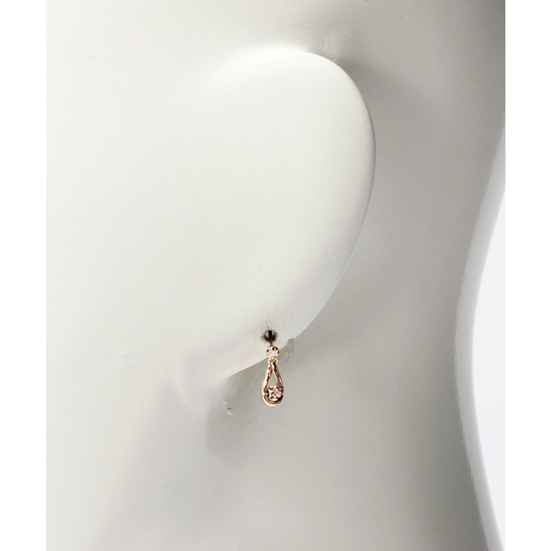 ヨンドシー 4℃ K18ピンクゴールドしずくダイヤモンドピアス （ピンク