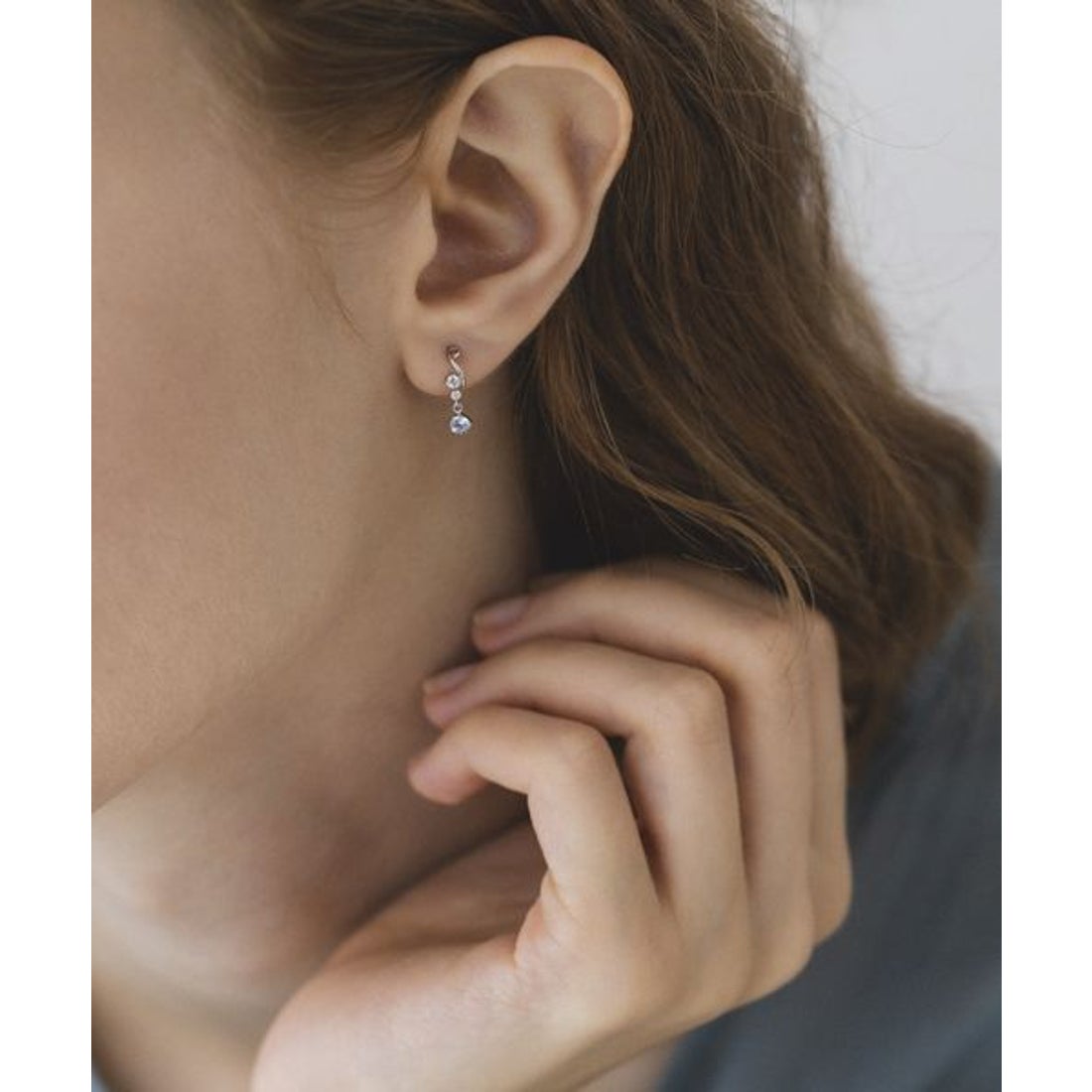 カナルヨンドシー Canal4℃ K10ホワイトゴールドピアス （ホワイト