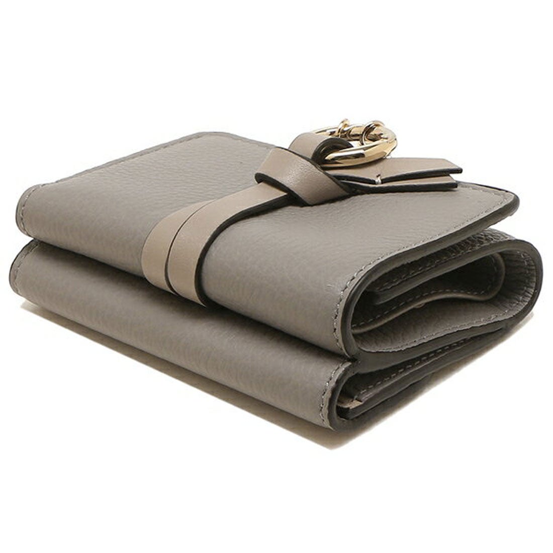 クロエ Chloe 三つ折り財布 アルファベット ミニ財布 グレー