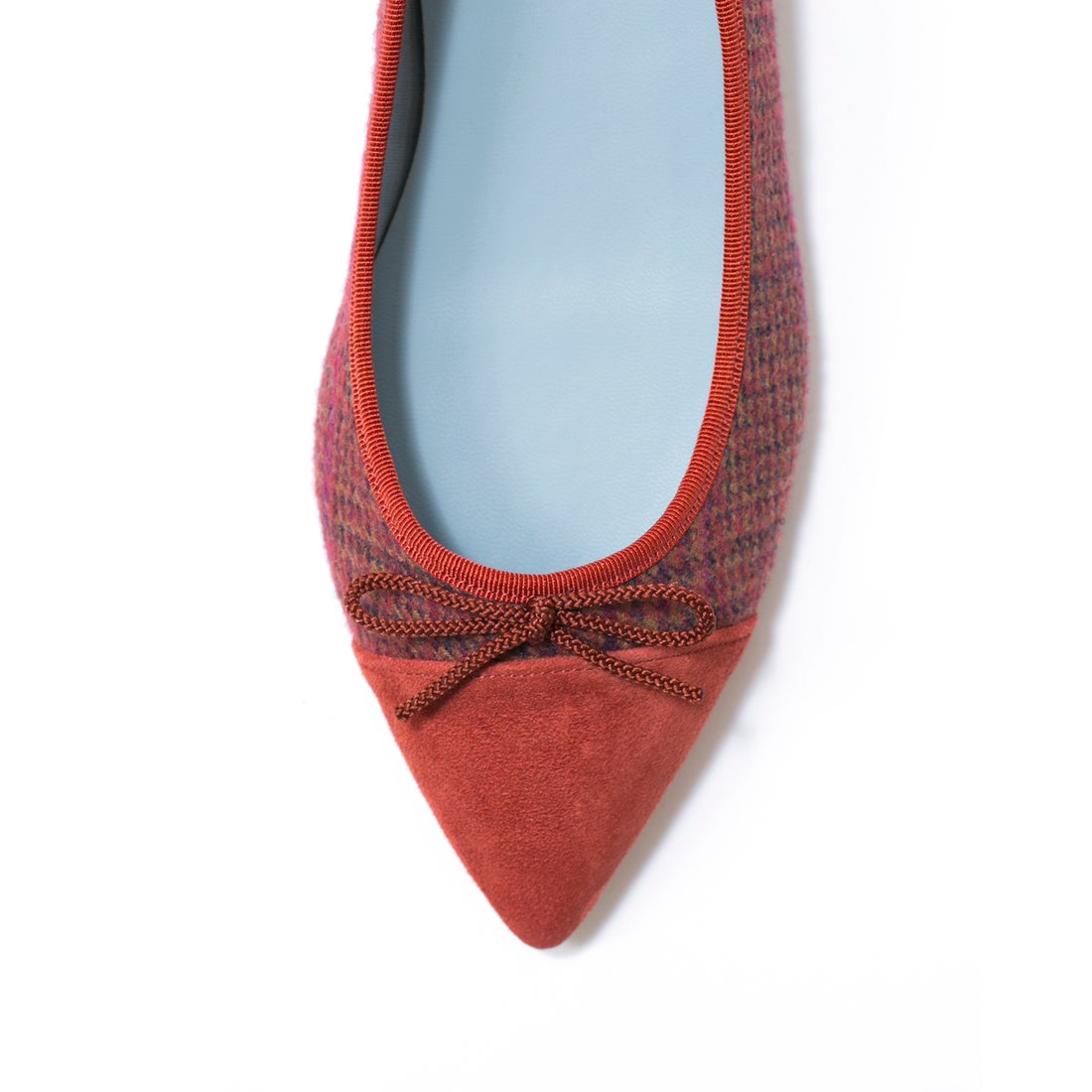 フラットバレエシューズ （オレンジ チェック柄） -Emma Francis