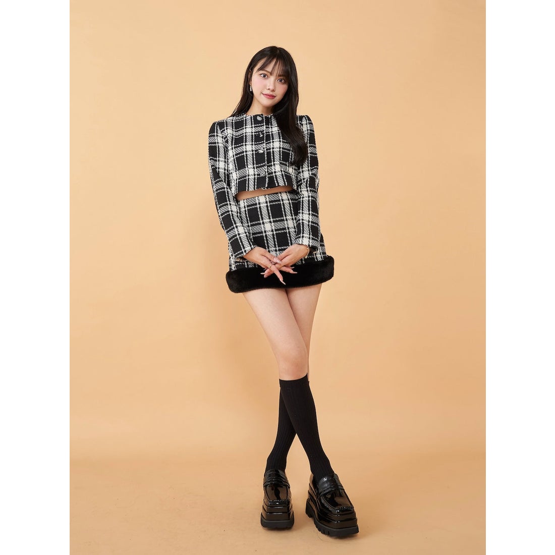 ダーリッチ Darich エナメルプラットフォームローファー （ブラック