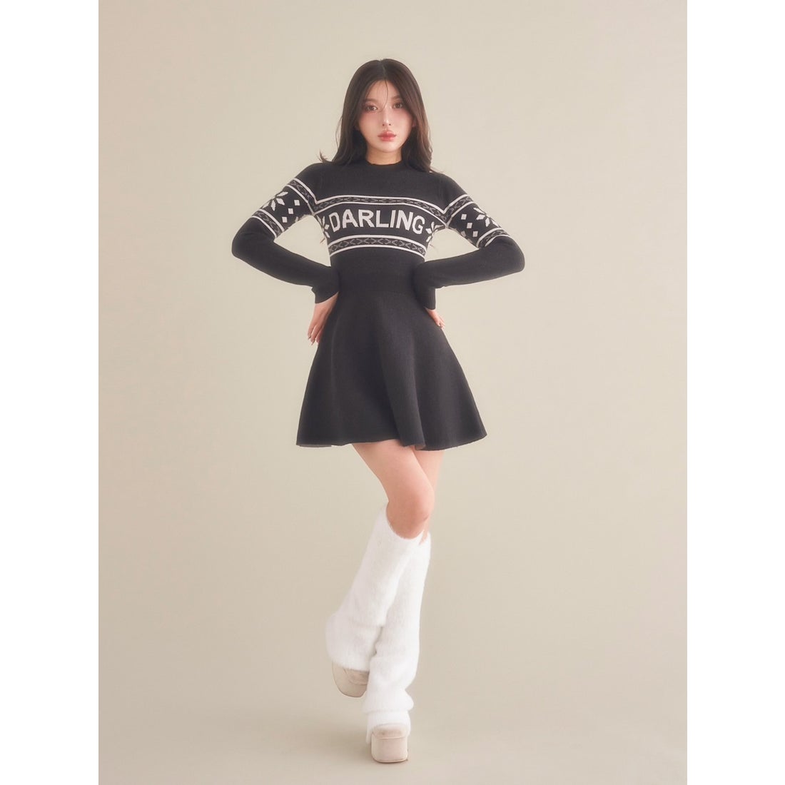 ダーリッチ Darich シャギーニットレッグウォーマー （ホワイト