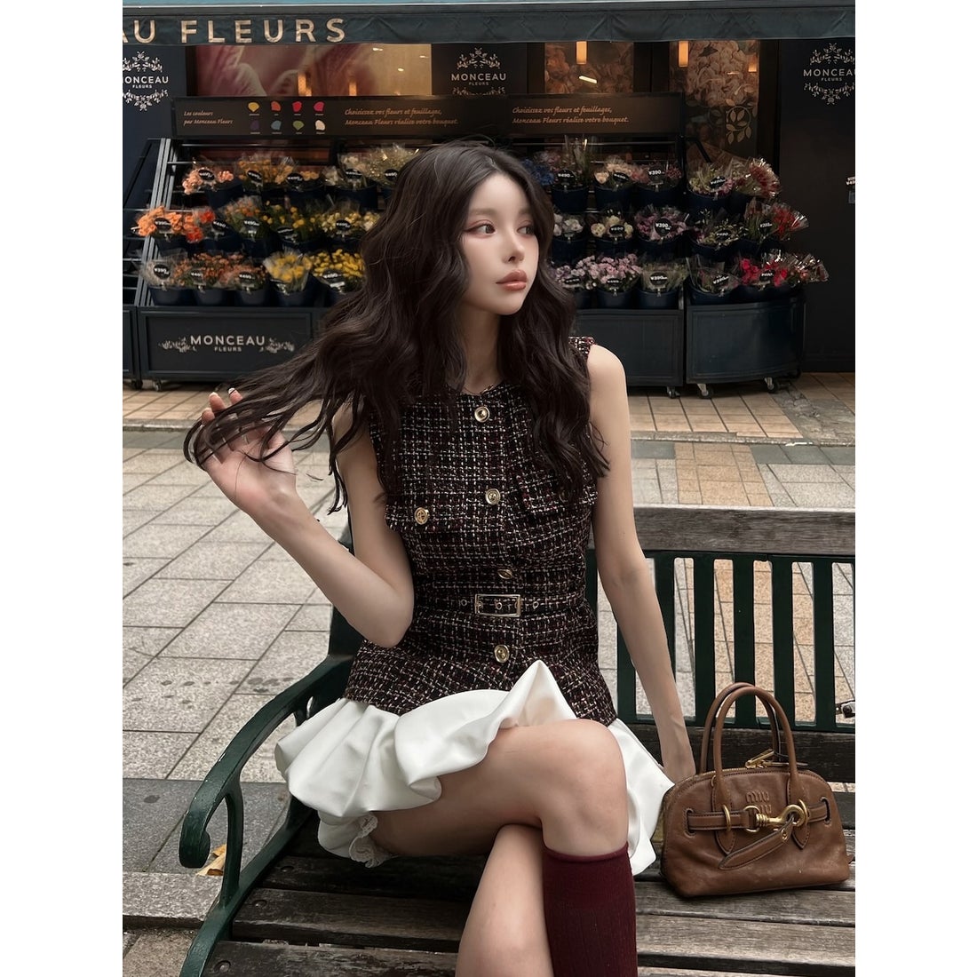 ダーリッチ Darich ボリュームバルーンミニスカート （ホワイト