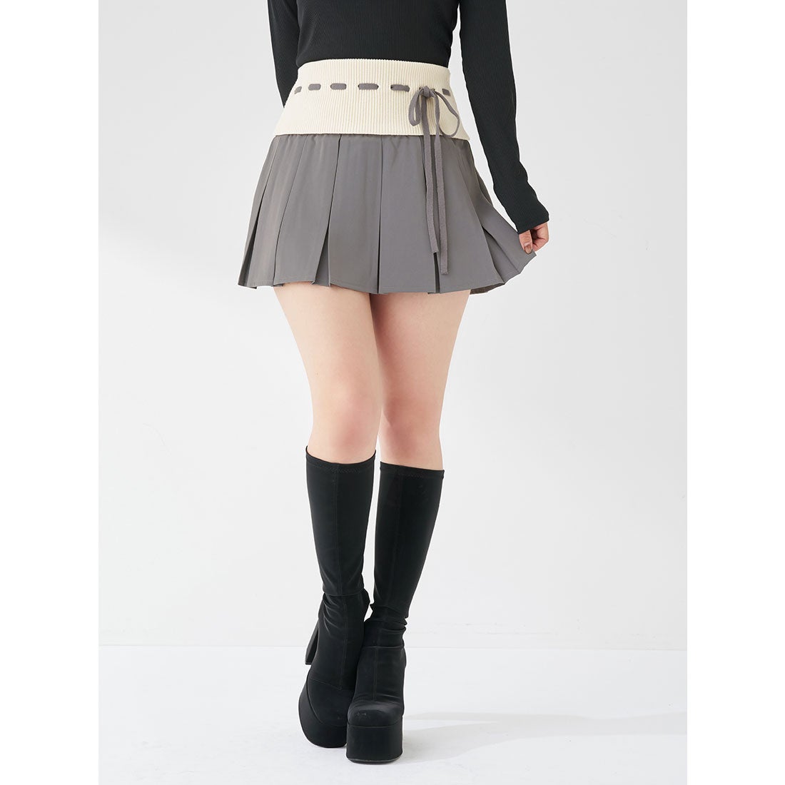 ダーリッチ Darich ショルダーオープンニットセットアップ （グレー