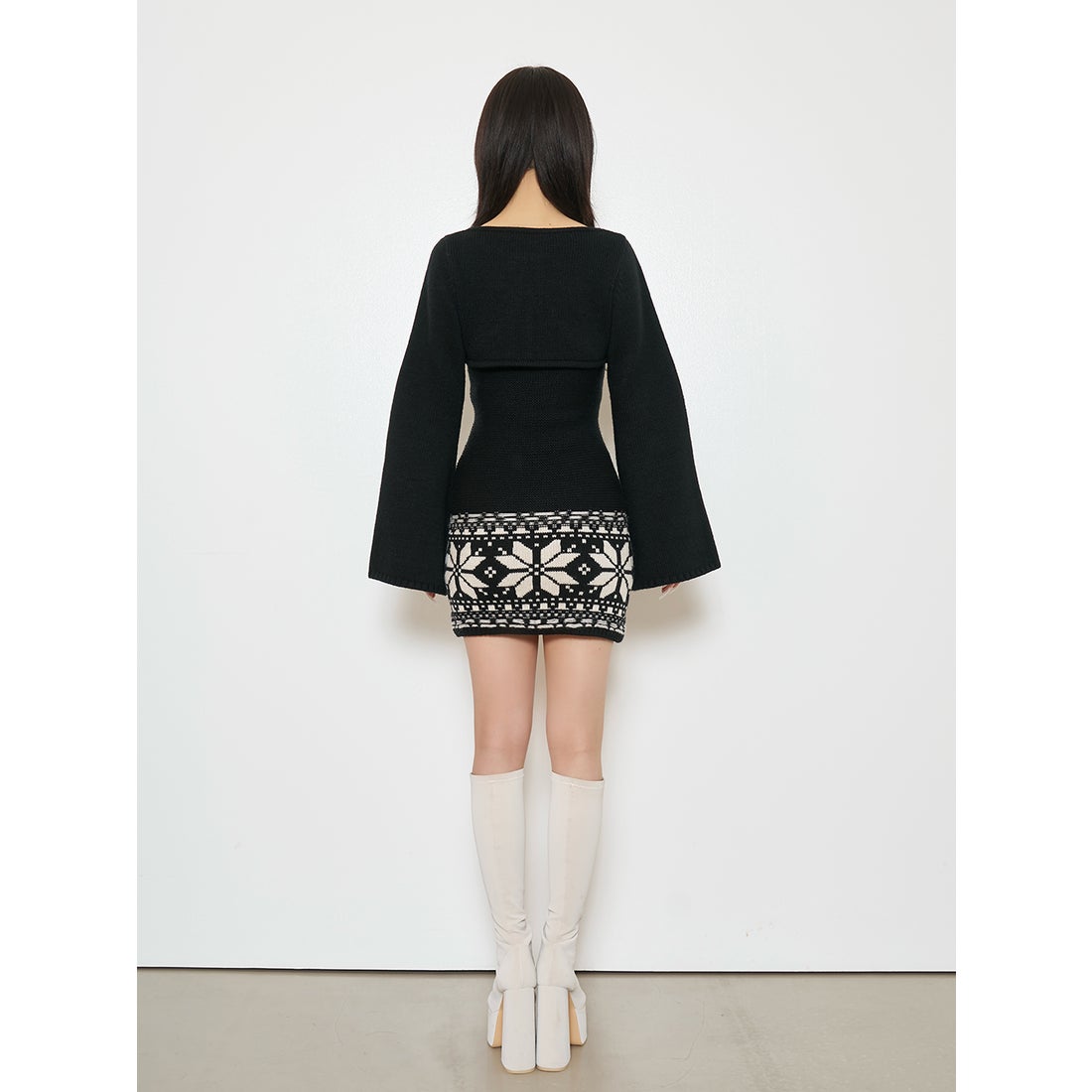 ダーリッチ Darich ノルディックパネルニットミニワンピース