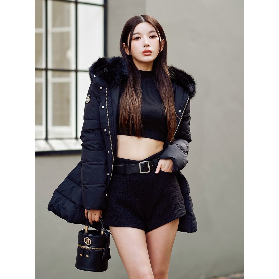 ダーリッチ Darich レディミディダウンコート （ブラック