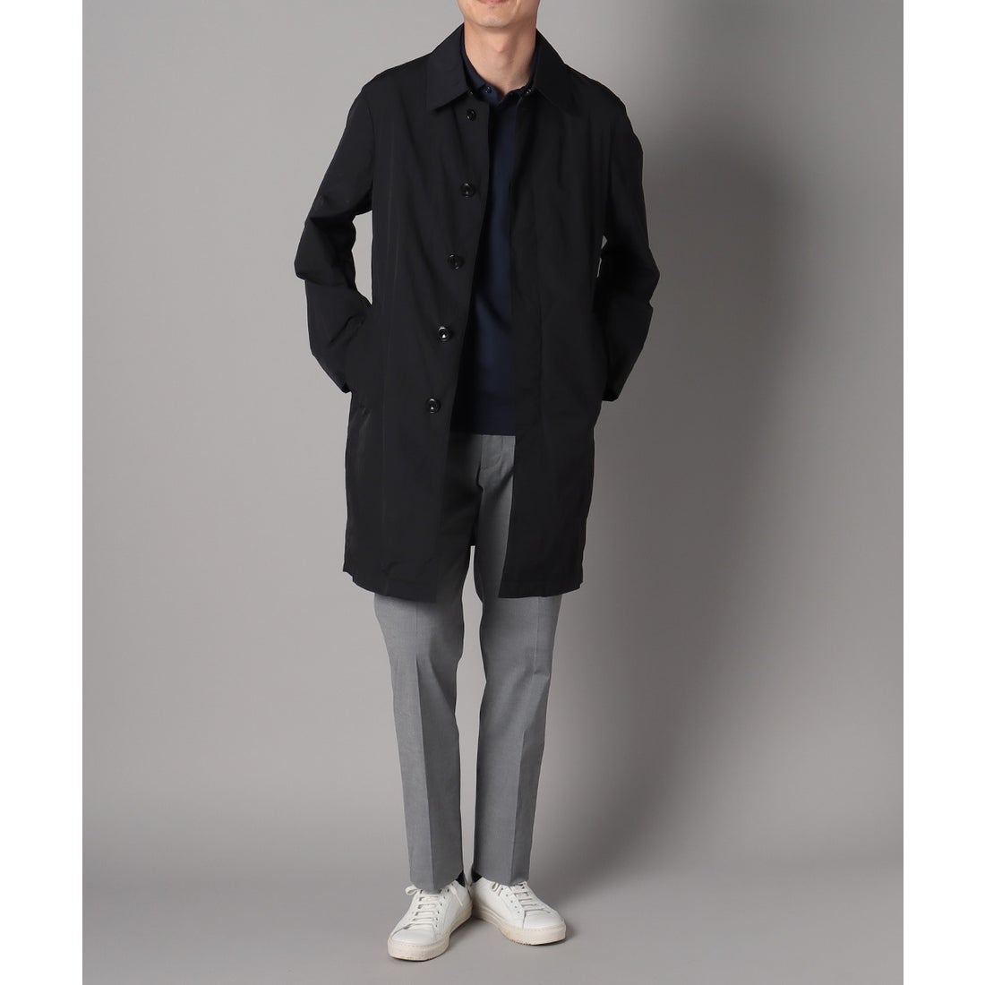 パッカブルステンカラーコート(ミドルレングス) （ブラック） -D'URBAN