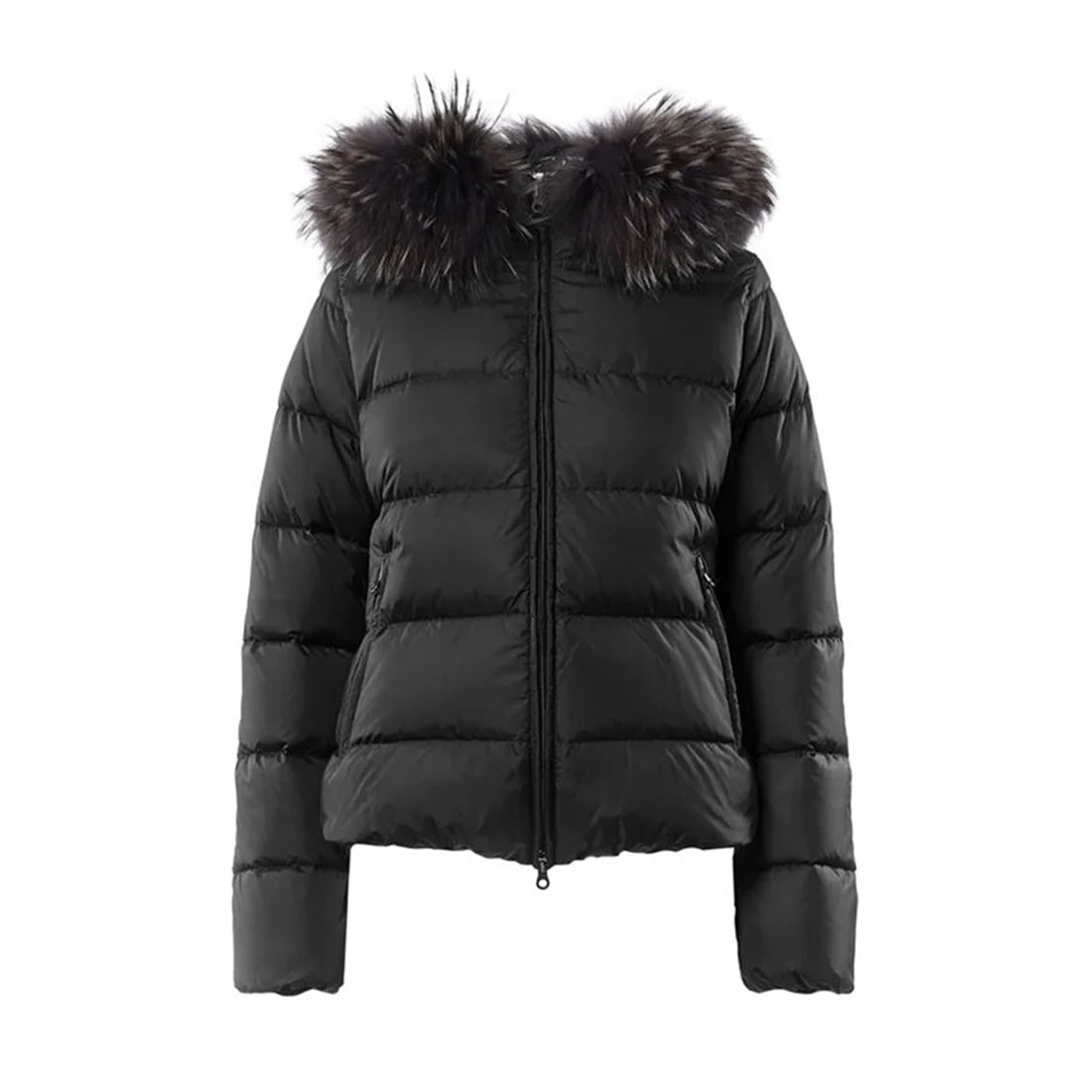 ADALAIADUE gray fur-finracoon / アダラライアドゥエ （NERO