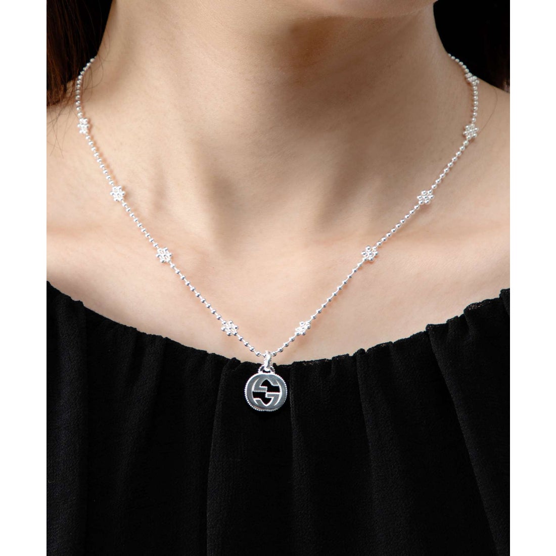 グッチ GUCCI 479221 J8400 ネックレス INTERLOCKING G S NECKLACE