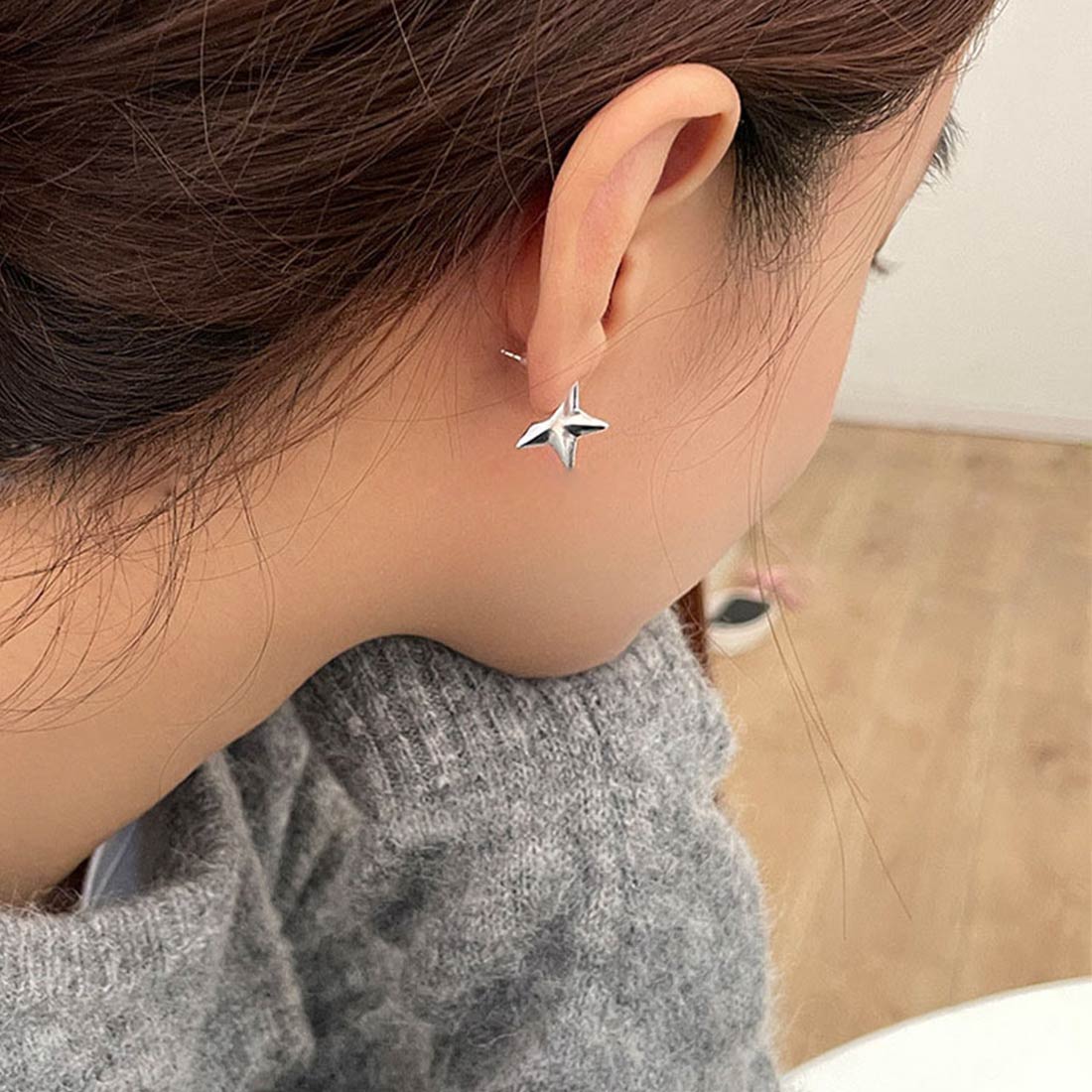 フォースメント Forcement 大人こなれ感の星ピアス （シルバー