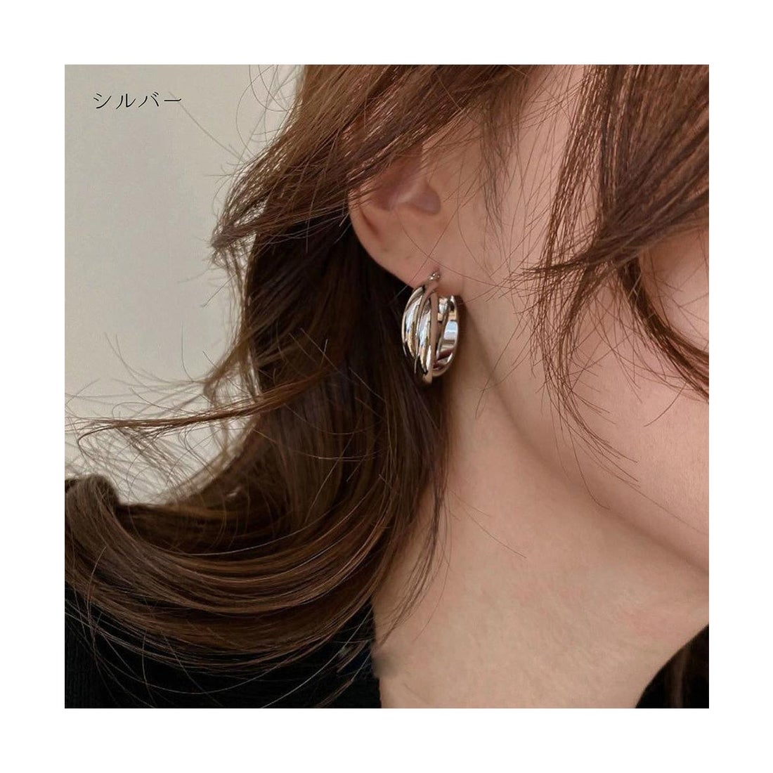 フォースメント Forcement ツイストデザインフープピアス （ゴールド